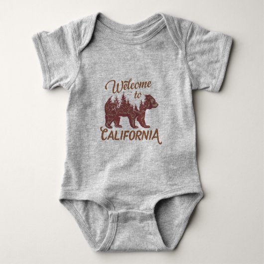 California Bearへようこそ ベビーボディスーツ (正面)