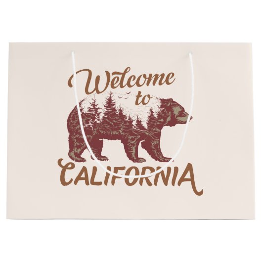 California Bearへようこそ ラージペーパーバッグ (正面)