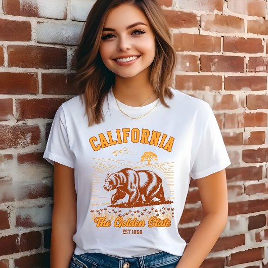 California Bear Art – Golden State トライブレンドTシャツ