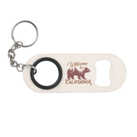 California Bear Forestへようこそ キーホルダー栓抜き (正面(横))