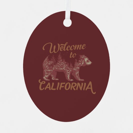 California Bear Forestへようこそ メタルオーナメント (正面)