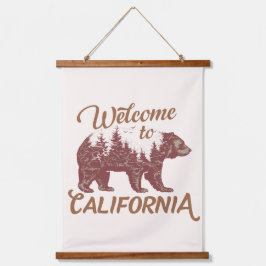 California Bear Forestへようこそ 吊り下げ型タペストリー