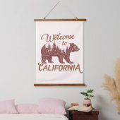 California Bear Forestへようこそ 吊り下げ型タペストリー (寝室)