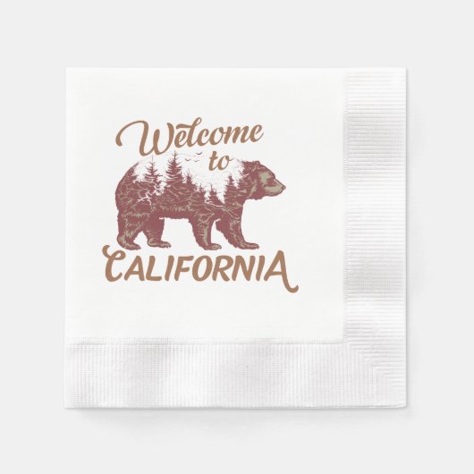 California Bear Forestへようこそ 縁ありカクテルナプキン (正面)