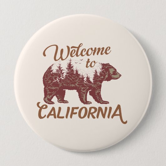 California Bear Forestへようこそ 缶バッジ (正面)
