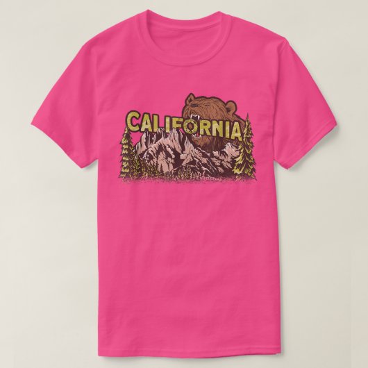 California bear forest and mountains tシャツ (デザイン正面)