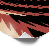 California Bear & Mountain Sunset - Vintage Golden ポスター (コーナー)