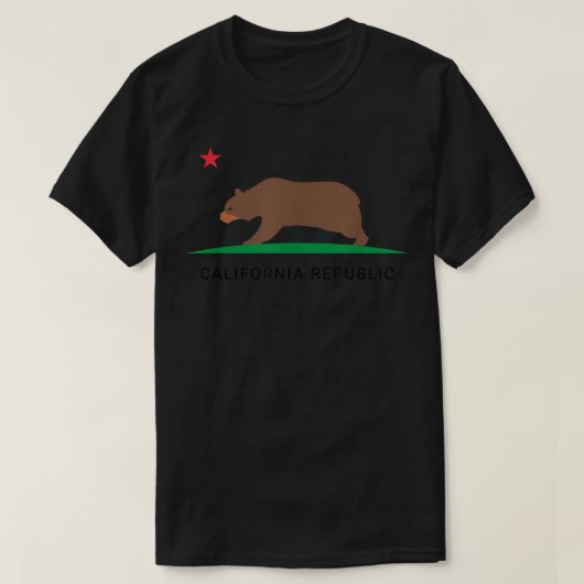 California Bear Republic State Flag Hipster Tシャツ (デザイン正面)