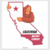 California Bigfoot Country State Map Vehicle  シール (シート)