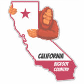 California Bigfoot Country State Map Vehicle  シール (正面)