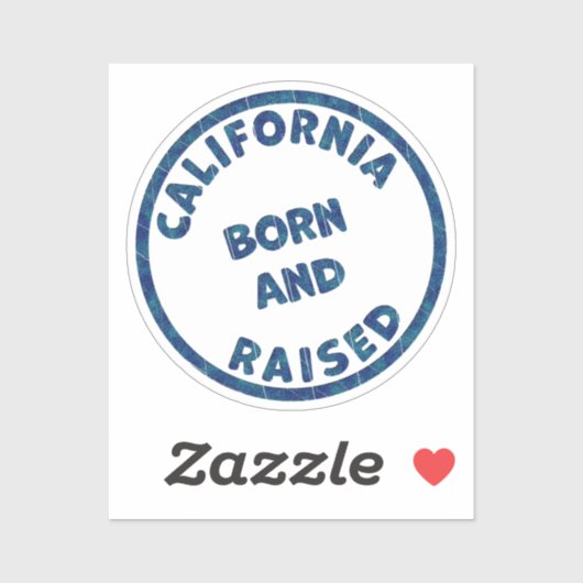 California Born and Raised Illustration シール (シート)