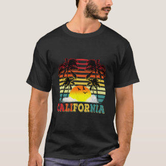 California Ca 70'S Palm Trees Surfing Tシャツ