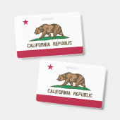 California Cali Republic Bear Flag, US States Badg バッジ (正面&裏面)