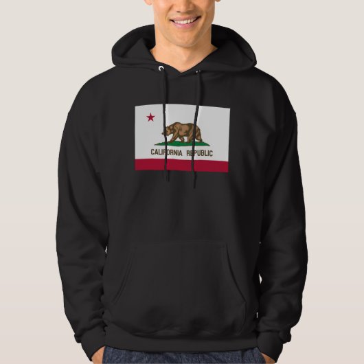 California Cali Republic Bear Flag, US States Hood パーカ (正面)