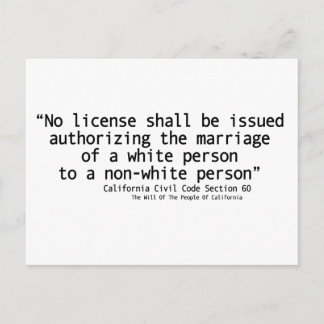 California Civil Code Section 60ポストカードフロント ポストカード