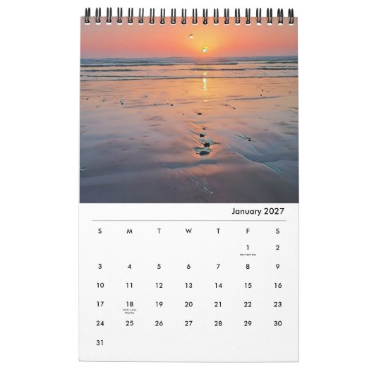 California Coastal Calendar 2026 カレンダー (1月 2027)