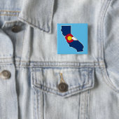 California Coloradoフラグの正方形ピン戻しボタン 缶バッジ (インサイチュ)