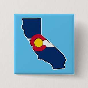 California Coloradoフラグの正方形ピン戻しボタン 缶バッジ