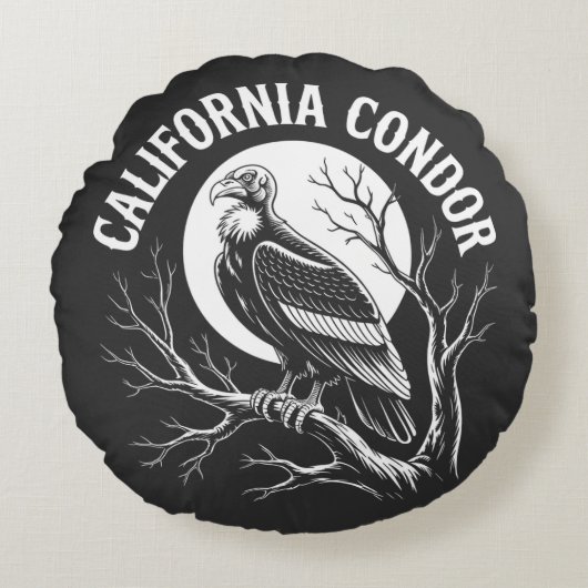 California condor for men and women  ラウンドクッション (正面)