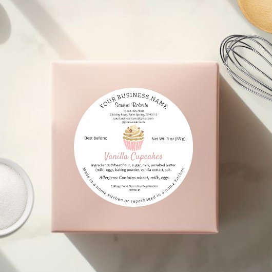 California Cottage Food Law label Ingredients  ラウンドシール