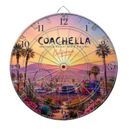 California Desert Music Festival Sunset Palm Trees ダーツボード