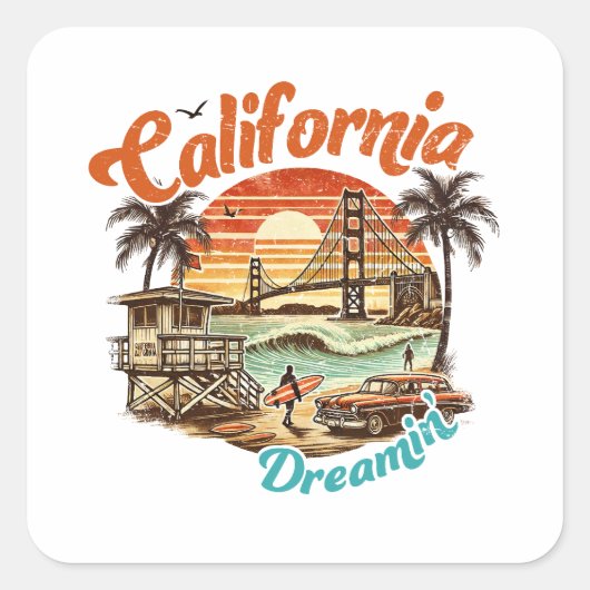 California Dreamin' – コースタルブリッジ，ビーチ スクエアシール (正面)
