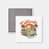 California Dreamin' – コースタルブリッジ，ビーチ マグネット (正面/裏面)