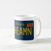 California Dreaming Retro 1969 Cali License Plate コーヒーマグカップ (正面右)