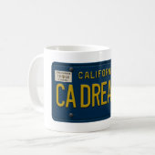 California Dreaming Retro 1969 Cali License Plate コーヒーマグカップ (正面左)