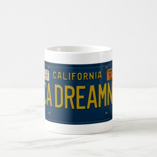 California Dreaming Retro 1969 Cali License Plate コーヒーマグカップ (中央)