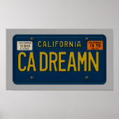 California Dreaming - Retro 1969 License Plate Art ポスター (正面)