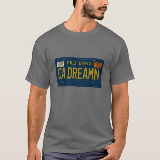 California Dreaming - Retro 1969 License Plate Tシャツ (正面)