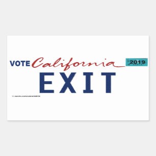 CALIFORNIA EXITライセンスプレートのシール 長方形シール