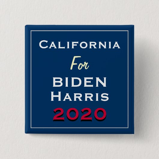 CALIFORNIA For California HARRIS 2020スクエアボタン 缶バッジ (正面)