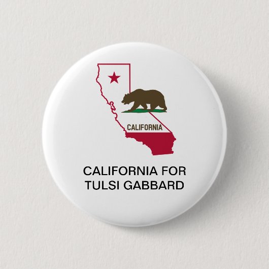 CALIFORNIA for TULSI GABBARD 2020ボタン 缶バッジ (正面)