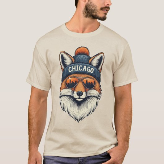 California FOX with Beanie Chicago Tシャツ (正面)