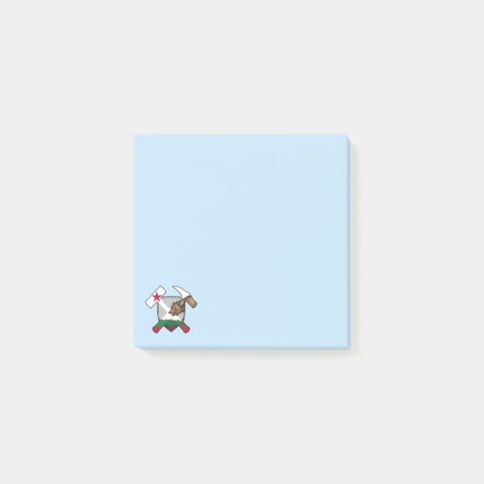 California Geologist's Rock Hammer Flag Logo ポストイット (正面)