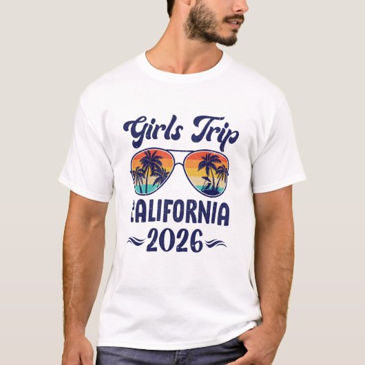 California Girls Trip Beach Vacation 2026 Matching Tシャツ (正面)