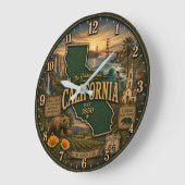 California Golden State Landmark ラージ壁時計 (傾斜)