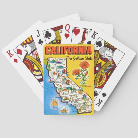 California Golden State Map Playing Cards トランプ (裏面)