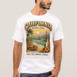 California Golden State Vintage Sunset Beach T-Shi Tシャツ