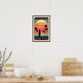 California Golden State Vintage Sunset Poster ポスター (キッチン)