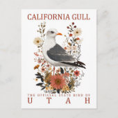 California Gull Bird of Utah Travel ポストカード (正面)