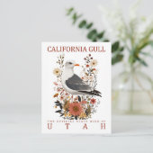 California Gull Bird of Utah Travel ポストカード (スタンド正面)