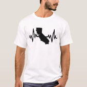 california heartbeat design unisex tシャツ (正面)