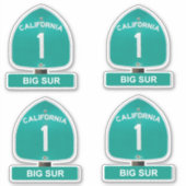 California Highway 1 Big Surスタンプ シール (正面)