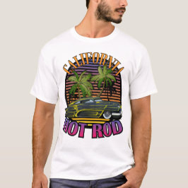 california hot rod voiture ancienne palmier logo a tシャツ