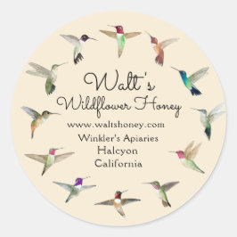 California Hummingbirds製品ラベル ラウンドシール