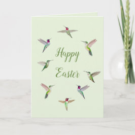 California Hummingbirds Happy Easter カード