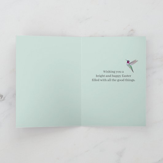 California Hummingbirds Happy Easter カード (内部)